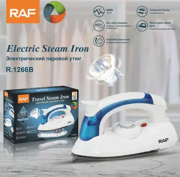 RAF-R-1266B-Travel-Steam-Iron-Foldable-Handle-Easy-iron