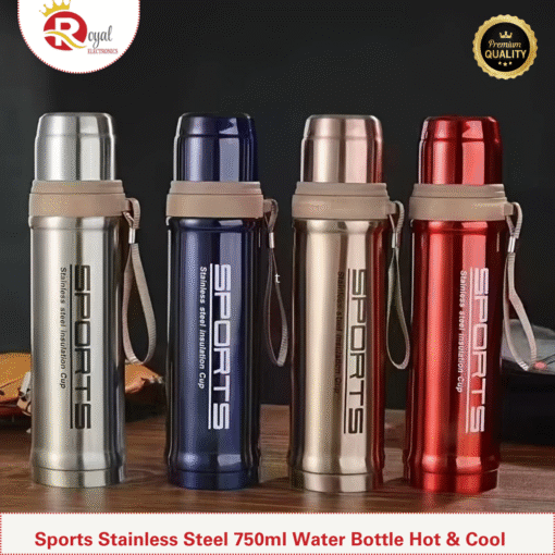 Sports Stainless Steel 750ml Water Bottle Hot & Cool
