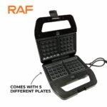 RAF 5 in 1 Sandwich Maker, Waffle Maker, Panini Grill, Doughnut, Patterned Sandwich R.555 - Image 3