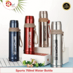 Sports Water Bottle 750ml – Stainless Steel Vacuum Insulated Thermos with Cup - Image 2