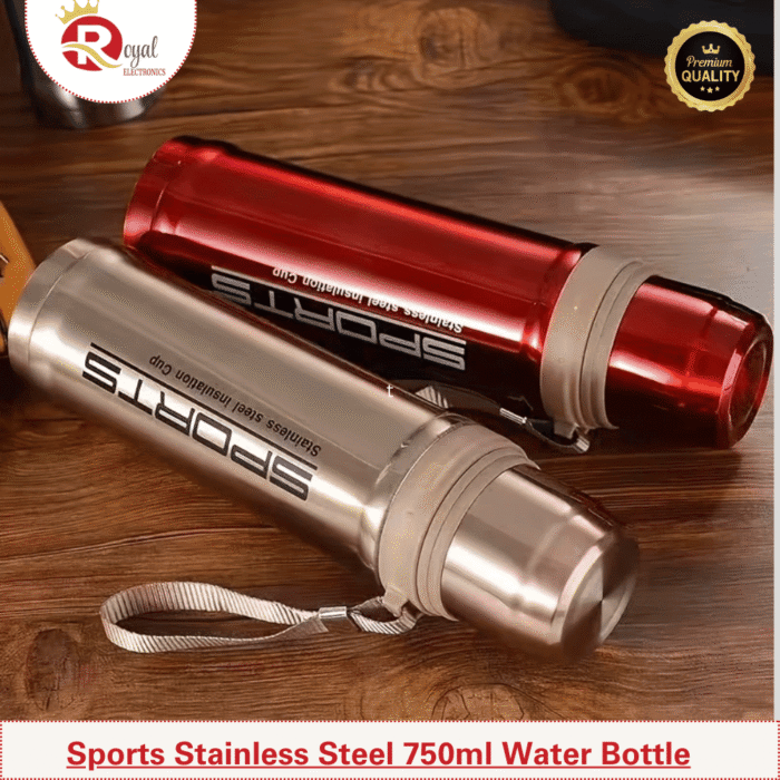 Sports Water Bottle 750ml – Stainless Steel Vacuum Insulated Thermos with Cup - Image 4