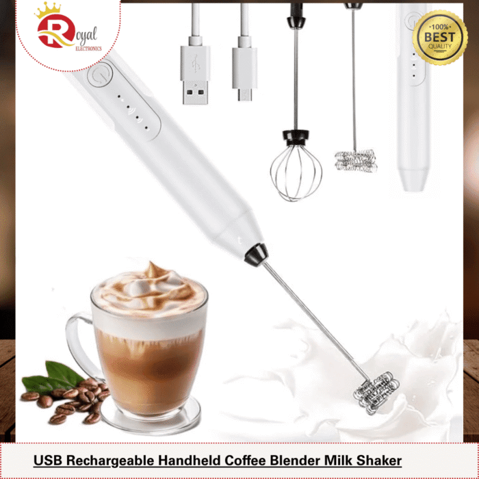 2-in-1 Electric Milk Frother & Egg Beater – USB Rechargeable, 3 Speeds - Image 3